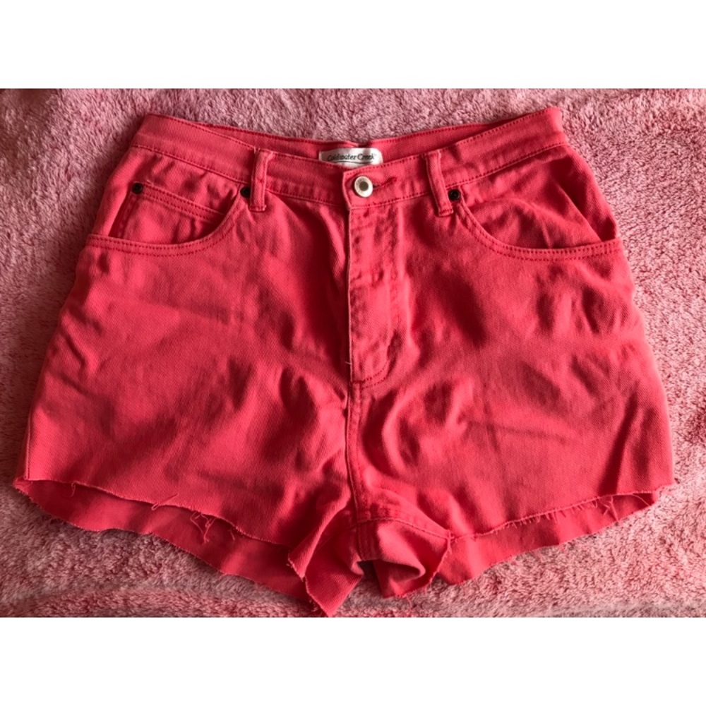 Coral high waisted shorts